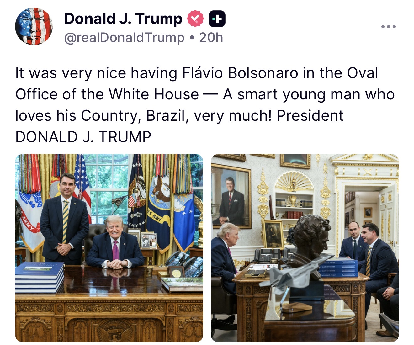 Bolsonaro’s Son, Favorite in Polls for next Presidential Election in Brazil meets President Trump in the White House