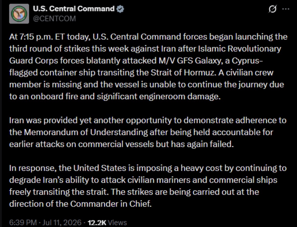 Iran Attacks Civilian Ship. US retaliates 20x